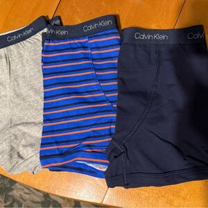 Calvin Klein Boxer Briefs - Gray, Blue Striped, Navy
